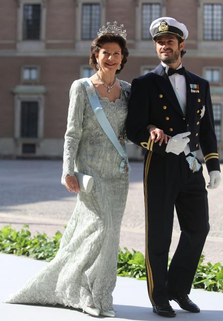 I think Queen Silvia looked so marvellous for her daughter, Madeleine's July 2013 wedding, I've put two pictures of her in her silver gown in this gallery. Click on for the next picture.Photo: Soren Andersson/Scanpix