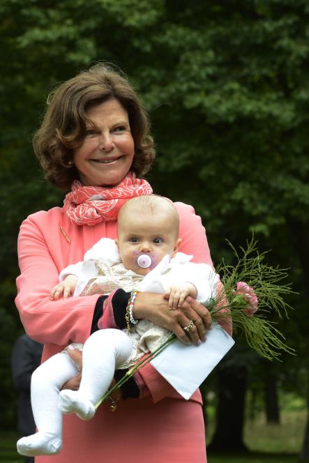 Looking just peachy with baby Princess Estelle on Victoria Day, 2012.Photo: Mikael Fritzon/Scanpix