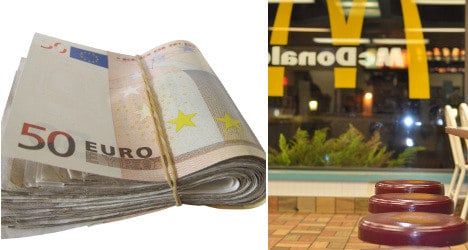 French diner 'forgets' €25,000 in McDonald's