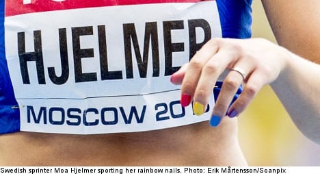 Sweden clips rainbow nails for Russia Olympics