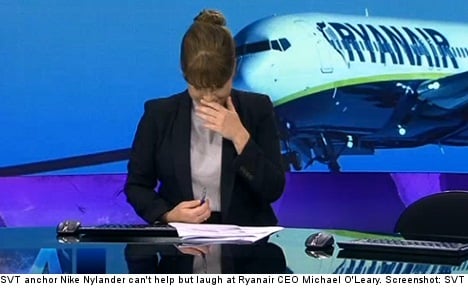 VIDEO: Swedish anchor in fits over Ryanair ghost