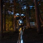 Marilyn, a sculpture in stainless steel by British artist Richard Hudson. 