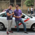 "We are in favour of the Olympics.  There'll be more work here — for us and for everybody else.  The only way to get out of the crisis is to do something like this" Luis and Dani, taxi-drivers from Madrid.