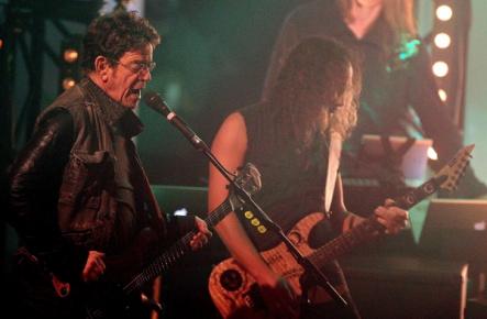 Reed performs with guitarist Kirk Hammet of heavy metal band Metallica in Cologne in 2011.Photo: DPA