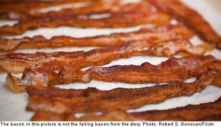 <font size="5">Man injured by falling bacon</font><br>In one of the weirdest stories of the week, a man was sent to the hospital after being crushed by 600 kilogrammes of bacon. <br> <a href="http://www.thelocal.se/50584/20131003/" target="_blank"> Read about the unusual incident here.</a>