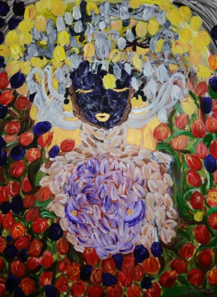 Oil on canvas, "The Tulip Queen and her Golden Nipples"Photo: "Woo" Sillapachai Khumyoo