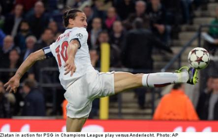 <font size="5">Zlatan dazzles with perfect game</font><br>A sensational performance by Zlatan Ibrahimovic helped Paris Saint-Germain continue their perfect start in Champions League Group C with a 5-0 win at Anderlecht on Wednesday. <br> <a href="http://www.thelocal.se/50970/20131024/" target="_blank"> Click to read about the incredible Zlatan.</a>