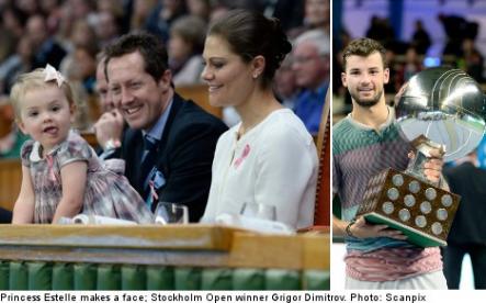 <font size="5">Dimitrov and Princess Estelle wow Stockholm Open crowd</font><br>And finally, without a doubt the cutest pictures of the week - Sweden's tiniest tennis fan Princess Estelle cheers on Stockholm Tennis Open winner Dimitrov. <br> <a href="http://www.thelocal.se/50914/20131021/" target="_blank"> See shots from the match and little Estelle here.</a>
