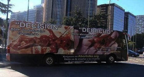 Spain's anti-abortion bus attacks 'hidden genocide'