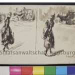 German artist Max Liebermann's "Two drawings, each with female figure in foreground, horse and carriage in background."Photo: DPA / Staatsanwaltschaft Augsburg
