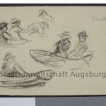 A drawing by German Max Liebermann entitled "Rowing Scenes."Photo: DPA / Staatsanwaltschaft Augsburg