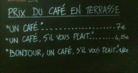 French café charges extra for rudeness
