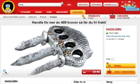 Swedish parents fuming over toy knuckledusters