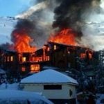 VIDEO: Luxury ski resort burns to the ground