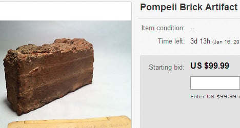 Shock after Pompeii relic put up for sale on eBay