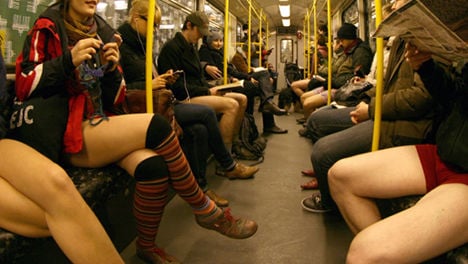 Germans undress for 'No Pants Subway Ride'