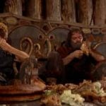 <strong>Steak.</strong> From the Old Norse "steikja", meaning "to roast on a spit", which is what the Norse invaders probably did to any Anglo-Saxon cattle, sheep and goats they stumbled across.  Photo: Another scene from the classic 1958 film The Vikings. 