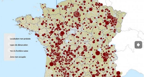 Map plots French Jewish children taken by Nazis