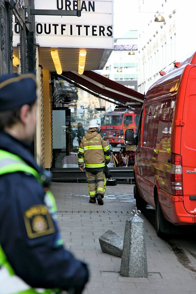 Fire on Bilblioteksgatan in Stockholm