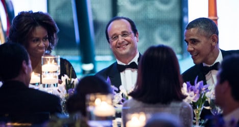 Hollande wines and dines with stars at White House