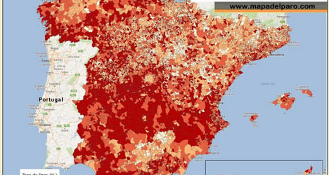 Viral map reveals Spain's jobless hotspots