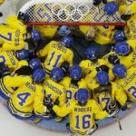 Team Sweden gathers around the net before playing the USA in the 2014 Winter Olympics women's semifinal ice hockey. They went on to lose 6-1.Photo: AP