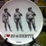 <b>Statue of David plate:</b> And it's back to Michelangelo's David, this time featuring on a plate that shows what could happen if you eat too much of one of Italys's favourite foods: spaghetti.Photo: The Local