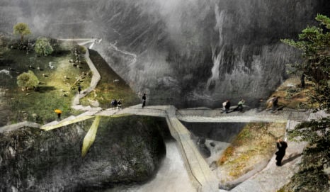 Stunning bridge over waterfall wins permit