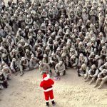 US Marines in Kuwait get a visit from Santa Claus on December 24th, 2002.Photo: Anja Niedringhaus/DPA