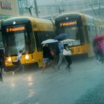 Heavy rain fell across eastern Germany, including in Dresden on Tuesday.Photo: DPA