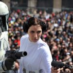 A member of the Star Wars fan club dressed as Princess Leia.Photo: Tiziana Fabi/AFP