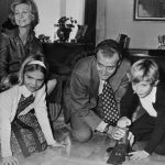1976: Juan Carlos plays with his son and heir prince Felipe and his daughter infanta Cristina. The royals' eldest daughter  Elena isn't in the photo. Photo: AFP
