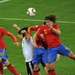 IN PUYOL WE TRUST: The least technically gifted player on the Spanish side, but the one with the biggest ‘cojones’. FC Barcelona defender Carles Puyol gave Spain the push they so needed when he flew through a wall of German players and headed a rocket into the net. Spaniards will always be eternally grateful to the hairy powerhouse for how he led his team into the 2010 World Cup final.Photo: ROBERTO SCHMIDT / AFP