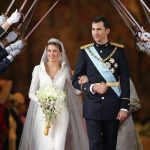 2004: Felipe and Letizia celebrate their marriage at Madrid's Almudena Cathedral.Photo: Odd Andersen/AFP