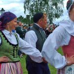 Folk dancers enter the park.Photo: The Local/Solveig Rundquist