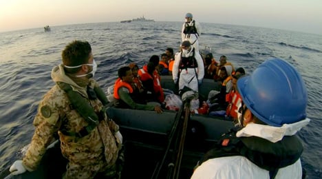 Pregnant migrants and babies saved by Italy