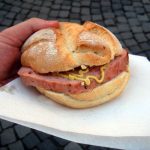 Despite its misleading name, Leberkäse isn't a cheese. It's similar to meat loaf - with corned beef, bacon, and pork cuts ground, mixed and then baked together. Some market stands even offer a version made of horse meat. Austrians like it sandwiched in a Semmel and it’s often the snack of choice after a session of late-night drinking.Photo: Wikimedia Commons