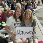 Maren Kristina Hoffmann, 14, and Veronica Finess Karlsen,15, travelled all the way from Norway to see their icons Photo: Claudio Bresciani / TT