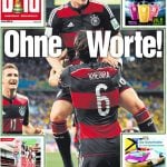 "No words!" The front page of Germany's biggest-selling newspaper, Bild, the day after the victory.Photo: Bild/Twitter