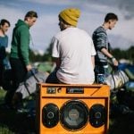 Music is never far away in the Roskilde camping grounds, as many guests bring their own homemade stereo systemsPhoto: Bobby Anwar