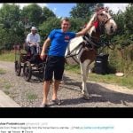 Meanwhile, Lukas Podolski has been meeting a horse in Poland...Photo: twitter.com@Podolski10
