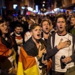 And even in Zurich, fans of the German team sang in celebration after the final whistle.Photo: DPA