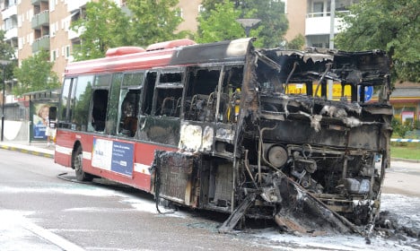Stockholm bus spontaneously combusts