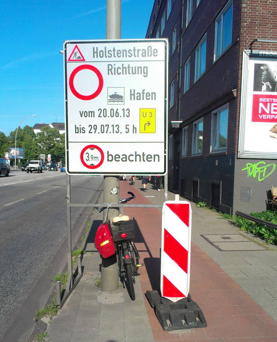 A cyclist’s nightmare – things blocking bike lanes in Hamburg