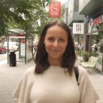 Elena, 35 <br><br>
Is Sweden peaceful? <br><br>
"Sweden is a politically peaceful country, but they close their eyes at things that could potentially cause polarisation in the society, for example with minorities, instead of looking at both sides." <br><br> 
And what about neutrality?<br><br>
"Swedes are afraid to upset other countries and saying their own views. You have to make a stand for real peace."
Photo: Isabela Vrba 