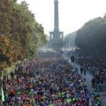 Around 40,000 people packed the marathon course around some of Berlin's most famous landmarks, like the Siegessäule in Tiergarten.Photo: DPA