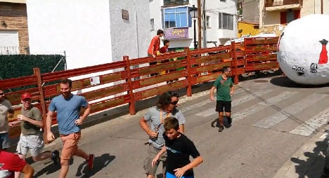 Spanish village swaps bulls for giant balls