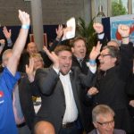 Supporters of the AfD party react as the party makes gains in Thuringia.Photo: DPA