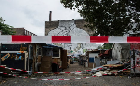 Berlin squat ripped apart by fire