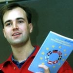 Reinfeldt in 1992 as head of the Moderates Youth Wing. Photo: TT